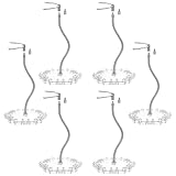 SveLoSolt 6 Pack Metal Adjustable Action Figure Stand Clear Base with Metal Soft clamp & 3mm Peg, Action Figure Display Stand Compatible with Gundam HG RG BB SD SHF 1/144 Scale Figures Model