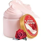 Embleaf Rose Body Butter, Shea Body Butter for Women Dry Skin, Natural Rose Lotion for Body Care Smell Good-6.8 floz(200ml)