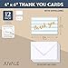 Juvale Blue Striped Thank You Cards - Pack of 12 with Envelopes for Wedding, Baby Shower, Business Events (5.91 x 3.94 x 0.1 inches) - Thank You Cards with Envelopes