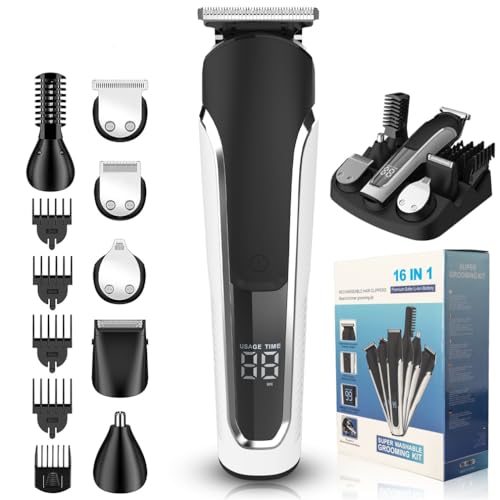 HBNOM Maquinas de Cortar Pelo para hombres profesionales, serie de recortadoras todo en uno, cortadoras de pelo con pantalla LED, Máquinas de Cortar Pelo para la cara, orejas y pelo