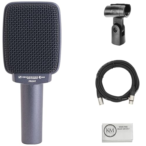 Image of Sennheiser E609 Silver Instrument Microphone Bundle with 20ft XLR Cable + Cleaning Cloth (3 Items)