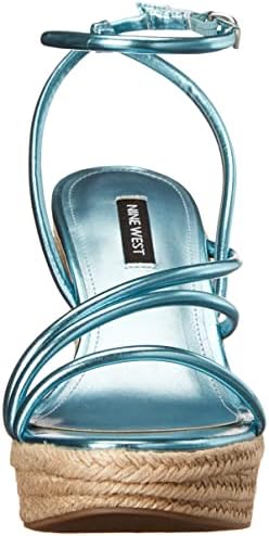Nine West Women's HIPSTA3 Wedge Sandal, Light Blue, 8 | Image 1