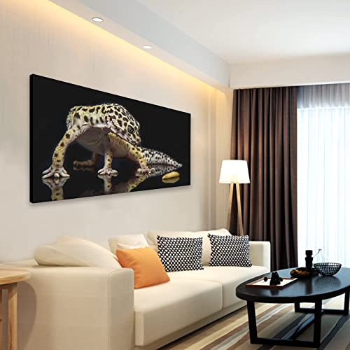 Posters Leopard Gecko Poster Lizard Reptile Poster Insect Picture Canvas Wall Art Prints For Wall Decor Room Decor Bedroom Decor Gifts 24X48Inch(60X120Cm) Frame-Style #TOP3