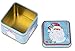 Juvale Christmas Tin Gift Box - 4-Set Square Cookie Candy Storage Containers with Lids for Confectioneries, Holiday Decor, Assorted Colors with Gold Lining, 3 x 3 x 2.5 Inches