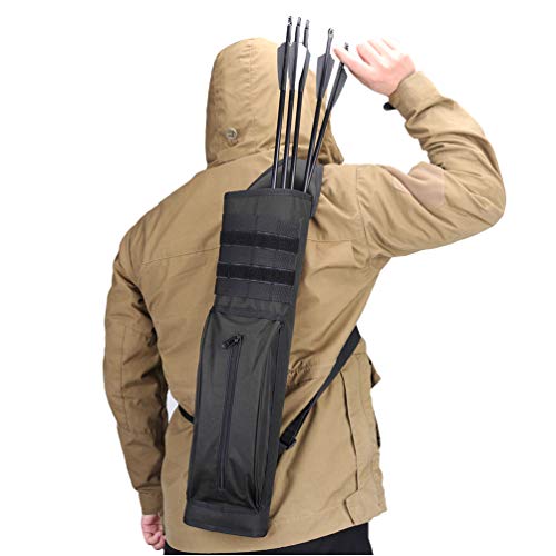 XTACER Heavy Duty Arrow Tactical Quiver Hunting Training Archery Arrow Target Quiver Holder Shoulder Bag Pouch, Back Quiver with Molle System (CAMO)