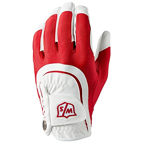 Wilson Staff Fit All Golf Glove, Red/White #TOP1