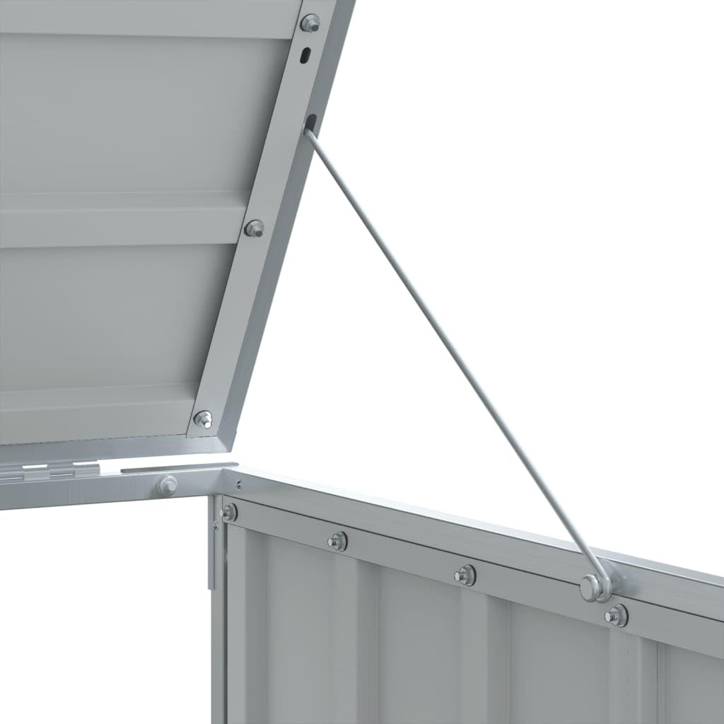 vidaXL Copribidone con Ruote Bidone Singolo Grigio 72x81x115cm Acciaio, copribidone singolo con ruote, copribidone da giardino, copertura per cassonetti
