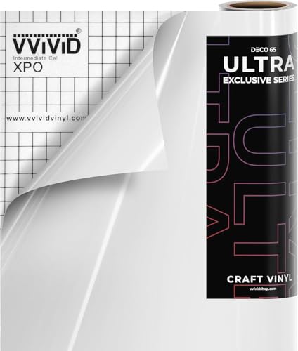 VViViD DECO65 Ultra White Gloss Premium Series Craft Vinyl (30ft x 2ft)