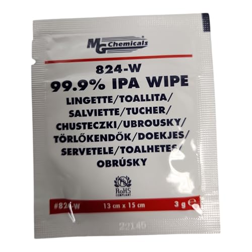 99.9% isopropyl alcohol wipes for cleaning electronics by MG Chemicals (100) -  MG_ISOPROPYL_WIPE_824