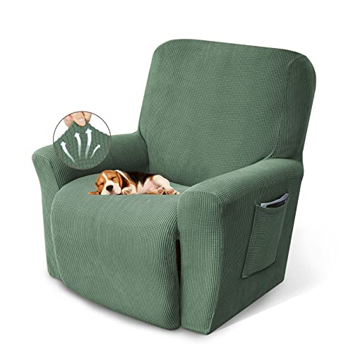 Kekuou Recliner Chair Covers Lazy Boy Recliner Covers Stretch Couch Cover Slipcovers 1 Piece Furniture Protector With Elastic Bottom For Dog,Kids. cover