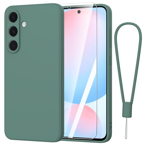 Fyriswho Coque pour Samsung Galaxy S24 FE 5G + 1 Pièces Verre Trempé, Coque Souple Silicone Mince Étui Protection Anti-Rayures Housse pour Samsung Galaxy...