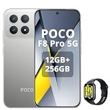 XIAOMI POCO F8 Pro 5G Smartphone da 12+256GB,Tripla fotocamera da 50 MP con OIS,Schermo AMOLED da 6,59'' 120 Hz,Snapdragon 8 Elite, Hypercharge 100 W,argento titanio,incluso Smart Watch