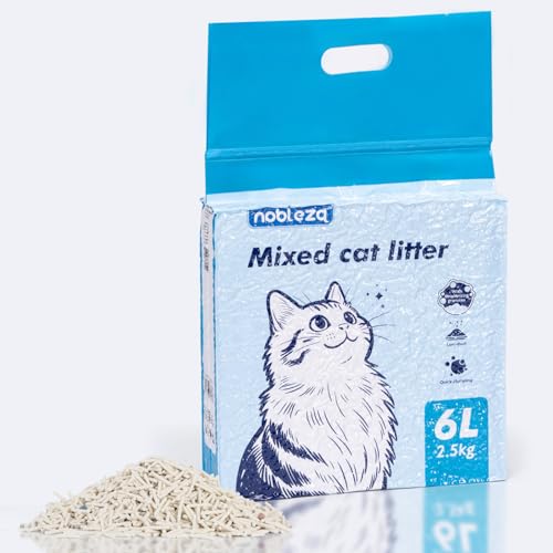 Nobleza Arena de Tofu para Gatos 2.5KG, Arena Aglomerante Natural con Bentonita, Sin Polvo, Control de Olores, Alta Absorción, Desechable en el Inodoro