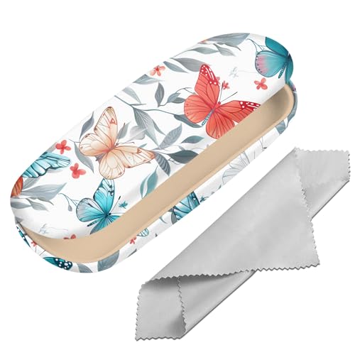 Image of Eyeglasses Case Hard Shell Protective Case for Glasses Eyeglass Box with Cleaning Cloth for Girls Women Cute Aesthetic