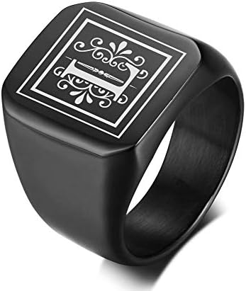 MPRAINBOW Men Monogram Name Ring Signet 