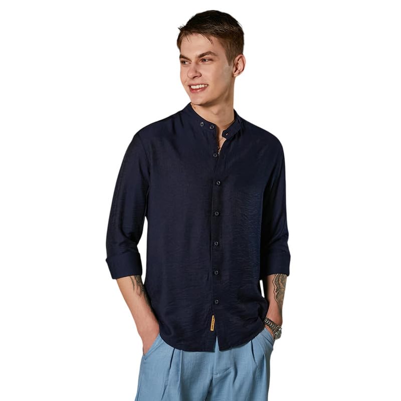 Image of CAHOOT Men's Shirt for Casual Wear | Spread Collar | Long Cuffed Sleeves | Button Closure | Shirt Crafted with Comfort Fit for Everyday Wear
