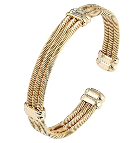 Bracelet trois rangs LuisFranklin en or ajustable pour femme et fille