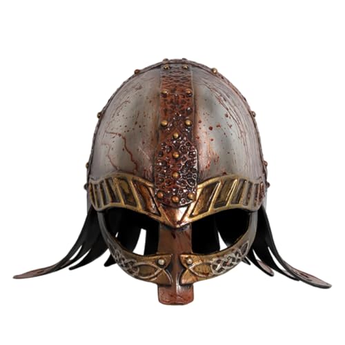 Casque de viking adulte avec cornes réalistes et finitions métalliques pour costume médiéval