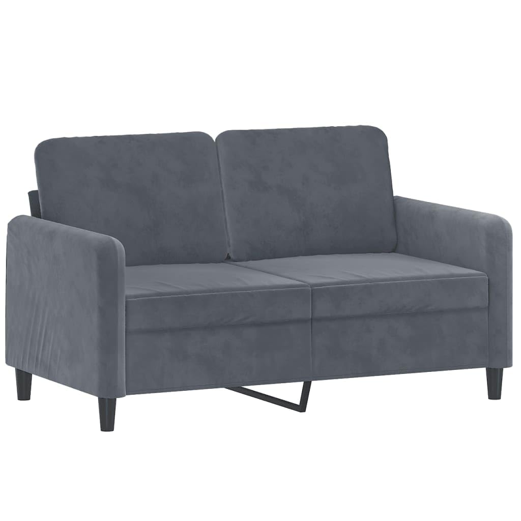 Juego de 2 sofás de terciopelo gris oscuro, sofás de 2 plazas con acolchado de espuma, estructura de metal estable y madera contrachapada, muebles de salón modernos, sofá multiusos que ahorra
