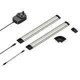 Parlat Siris LED-Unterschrankleuchte, Warmweiß, mit Schalter, flach, 300 mm, 24 V (Gleichstrom), 220 Lumen, 3,5 W, auch als Set erhältlich Modern Set of 2