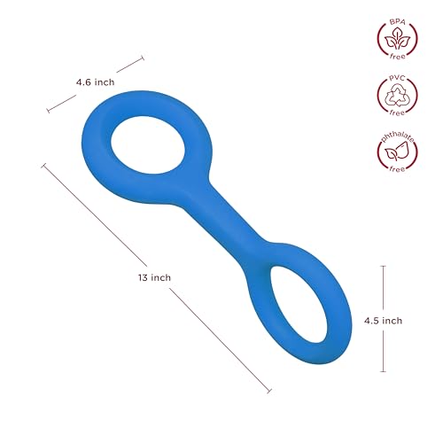 Ubbi Tug of War Dog Toy, Durable Rubber with Ergonomic Grip, for Medium to Large Dog Breeds Blue, Blue Tug Toy - Image 2