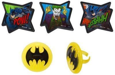 DECOPAC Batman - Pow Whooshhh and Joker - Cupcake Rings - 24 ct