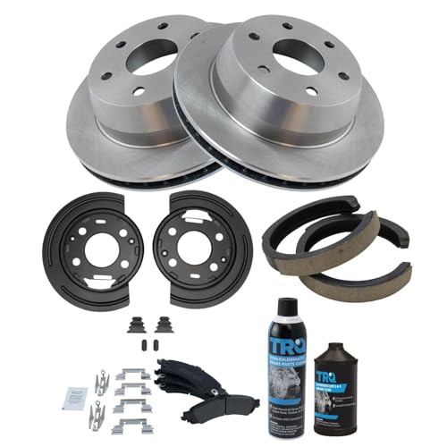 Image of TRQ Rear Brake Pad & Rotor Kit Compatible with 02-03 Cadillac 02-06 Chevrolet GMC