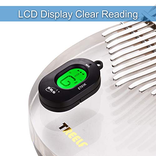 Kalimba Tuner Autoajuste 12 Equal Temperament Display LCD para Thumb Piano Tuning