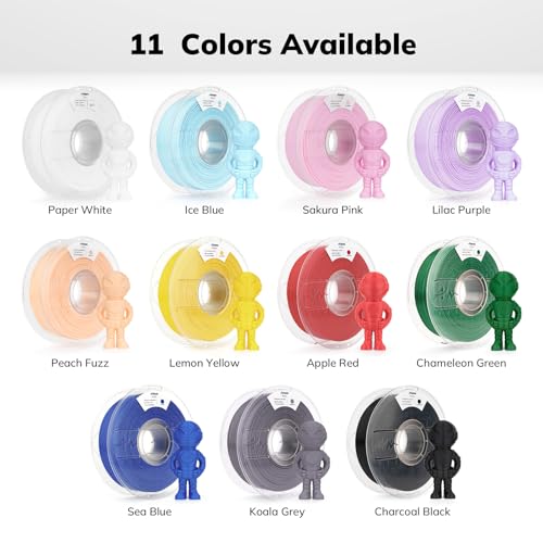 Image of AMOLEN PLA+ Filament 1.75mm 12kg Bundle Pack (12 Spools) - Koala Grey 3D Printer Filament, High Speed and Toughness PLA PRO for FDM Printers, Improved Rigidity 3D Printing Supplies