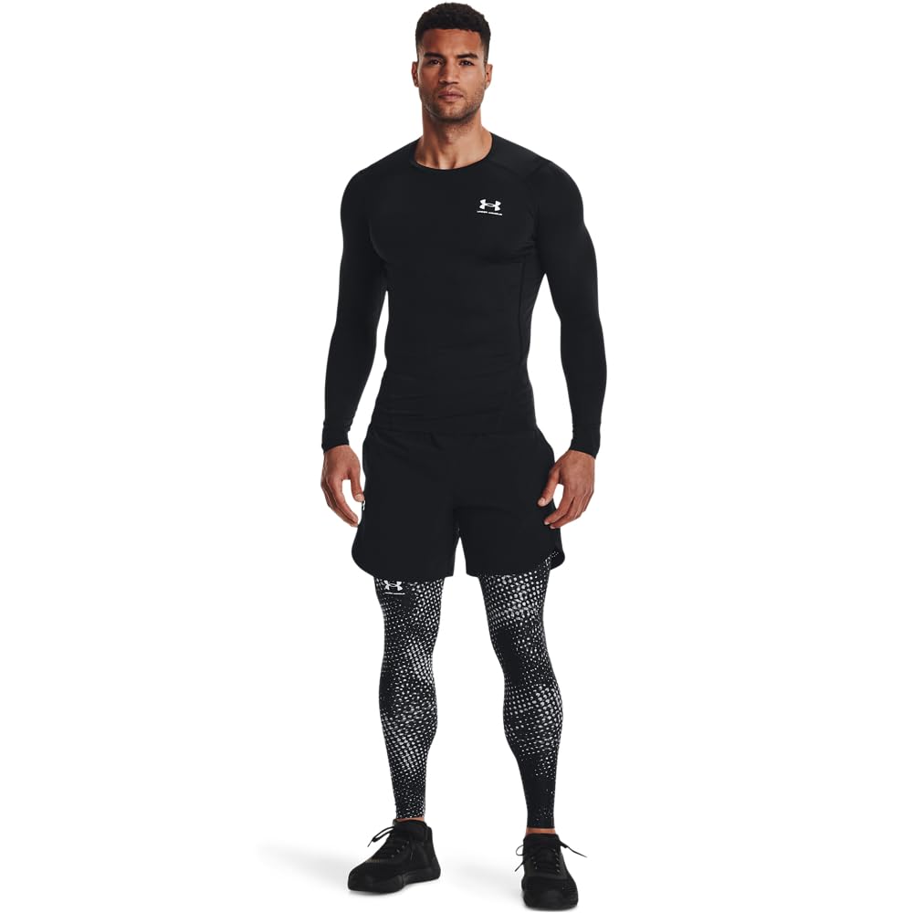 Under Armour Ua Hg Armour Comp Ls Maglietta a maniche lunghe, Nero, S-M Uomo