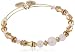 Alex and Ani Rose Quartz Beaded Rafaelian Gold Bangle Bracelet