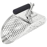 PAMLIAPY Sand Scoop for Metal Detecting, Stainless Steel Detector Scoop, Metal Detecting Accessories, Sifter Shovel for Treasure Hunting, Heavy Duty Sand Flea Rake for Outdoor Living