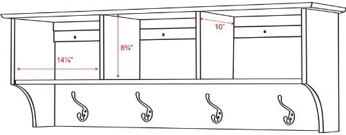 Prepac Entryway Cubbie Shelf, White