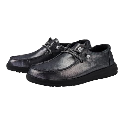 Image of HEYDUDE Women's Wendy Metallic Sparkle Slip On Shoes | Stylish Fashion Loafers for Women | Lightweight & Comfortable