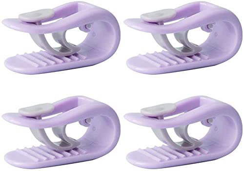 AIMTOP 4 Stücke Bettdeckenhalter Bettdecken-Clips für Bettdecke Vorhang Steppbettdecke Einziehdecke, Lila Cover