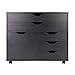 Winsome Halifax Wide Mobile Cabinet with 5- Drawers, for Home Office, Bedroom, Black