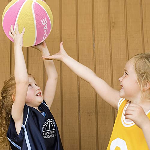 MSCYAE Basketball Größe 5,Mini Basketball Größe 3 ideal auf die Jugend Kinderhände,Outdoor basketballs Gummi Rosa 3