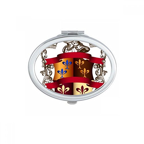 Miroir portable armure chevalier médiéval ovale compact multicolore - 2