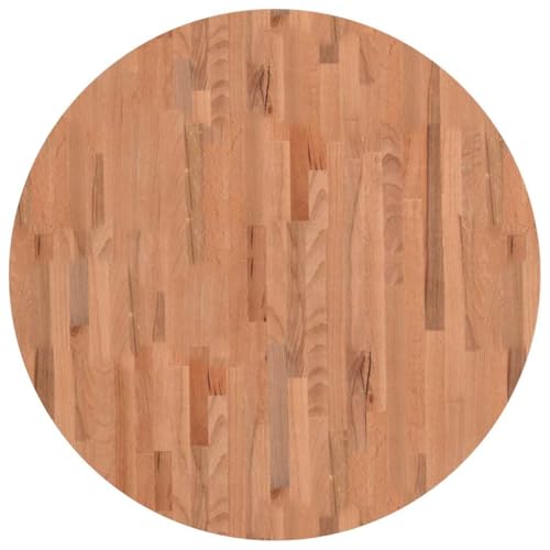vidaXL Tischplatte, Holzplatte Holztischplatte Rund, Ersatzplatte Platte für Beistelltisch Bartisch, Massivholztischplatte Esstischplatte, Ø90x4 cm Massivholz Buche