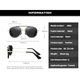 TOIPASTN Okulary przeciwsłoneczne Steampunk Polarized Women Vintage Men Okulary przeciwsłoneczne Uv400(Leopard-Tea)
