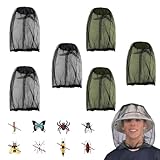 6Pcs Midge Nets for Head, Mosquito Head Nets, Fine Mesh Insect Protection for Camping, Hiking, Fishing, Outdoor Activities