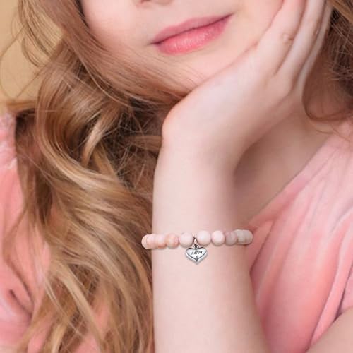 Sereney Birthday Gifts for Girls, Beaded Bracelets as 1 3 4 5 6 7 8 9 10 11 12 13 15 16 Year Old Birthday Gift, Adjustable Stone/Pearl Bracelet as Happy Birthday Gifts for Daughter Granddaughter Niece2