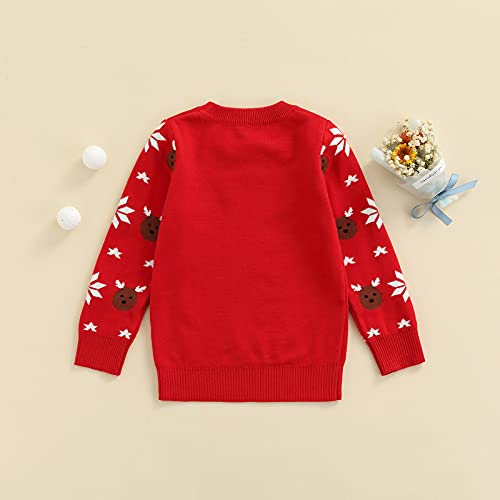 Fyclemt Baby Little Boys Girls Knit Sweater Toddler Christmas Sweatershirt Jumper Pullover Reindeer Santa Sweatshirt Winter Clothes (Cartoon, 3-4T) #TOP3