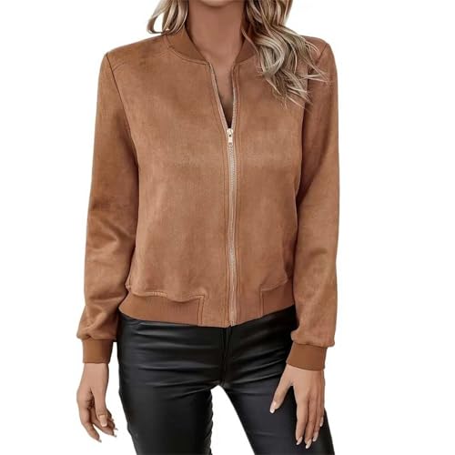 Leather Jacket Long Sleeve Lapel Zip Side Pocket Casual Leather Coat for Women Outerwear Windbreaker Women FAL