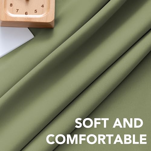 Image of H.VERSAILTEX Blackout Curtains for Living Room Thermal Insulated Window Treatment Panels Room Darkening Blackout Drapes Back Tab /Rod Pocket Bedroom Draperies, 52 x 84 Inch, Sage, 2 Panels