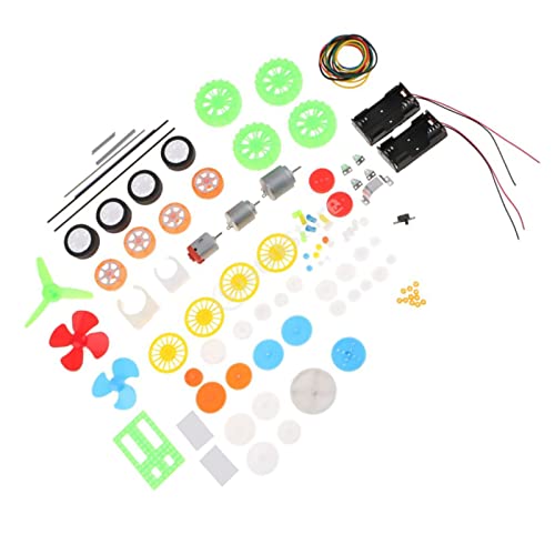 MOOKEENONE 112Pcs Plastic Gears Set Pulley Belt Worm Kits Motor Car Toy for Aircraft Car Model DIY Robot Gear Kit