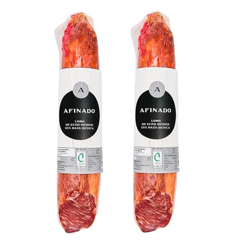 2 medias cañas de Lomo ibérico de cebo - 450 y 550 gr cada una - total entre 900 gr y 1,1 kg de lomo Envasado al vacío