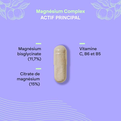 Magnésium Bisglycinate + Citrate 2145mg, Vitamines B5 B6 et C – vue 4