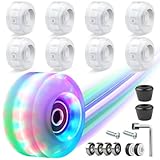 8 Pack 82A Motion-Activated Glow Skate Wheels with Bearings (54x32mm) – No...