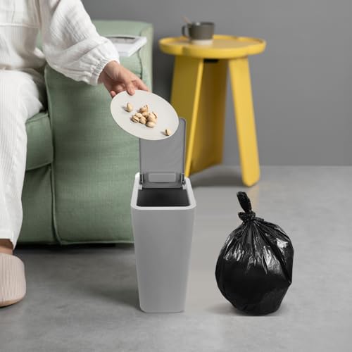 Caneca de basura plástica con tapa empuje 5L miniatura 5